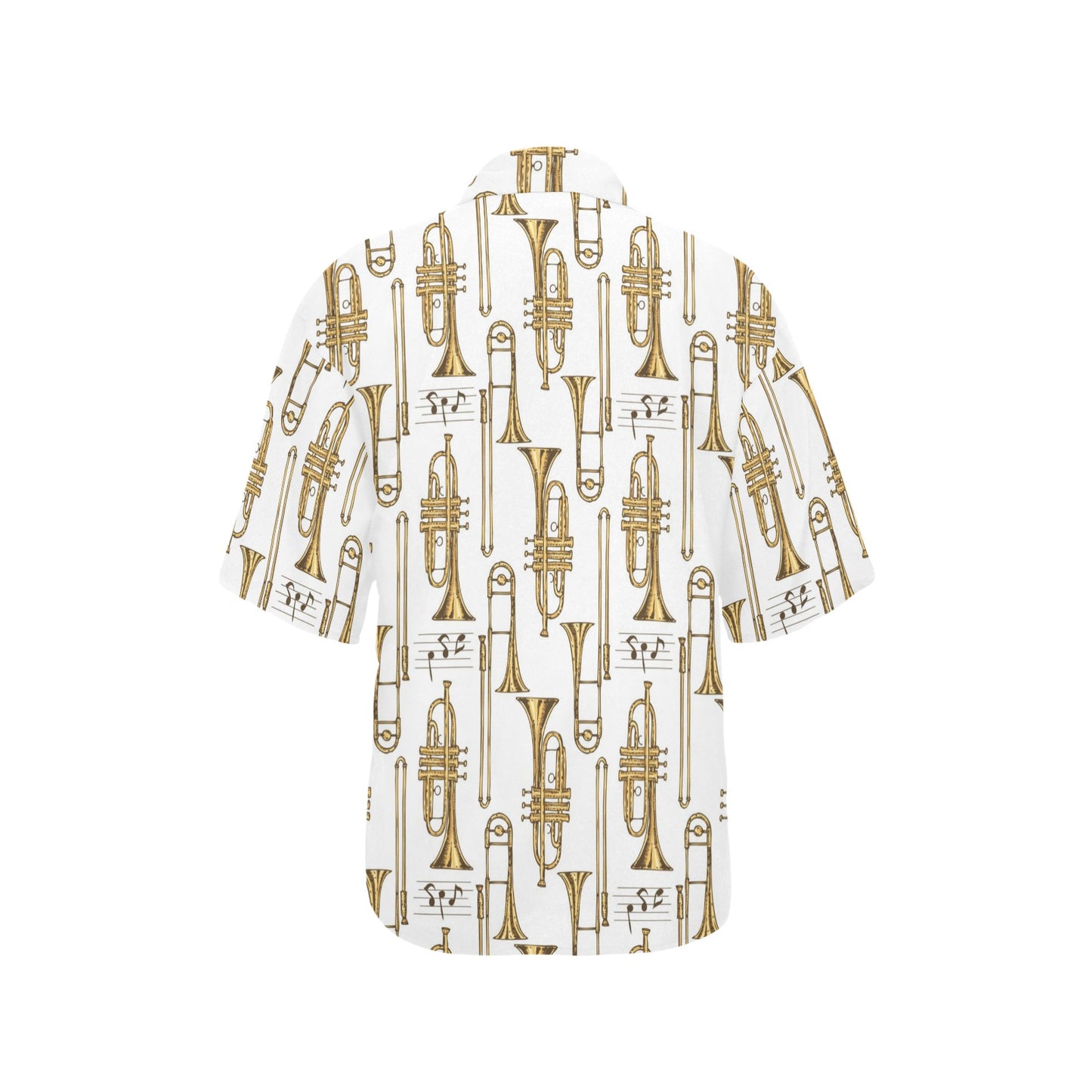 Trombone Pattern Print Design 04 Women's Hawaiian Shirt