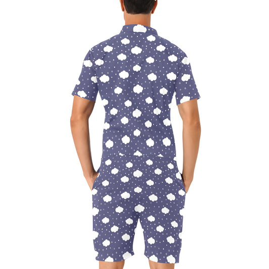 Cloud Pattern Print Design 03 Men's Romper