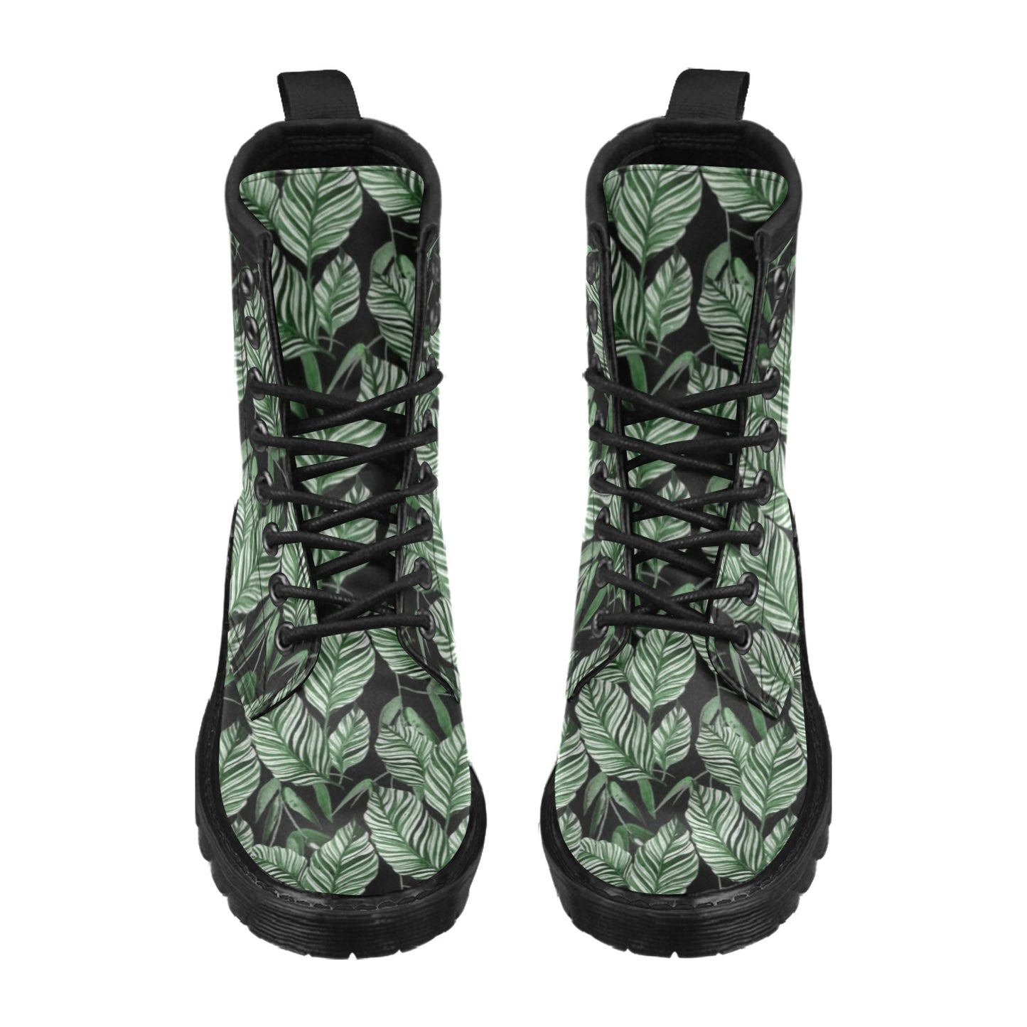 Palm Leaves Pattern Print Design PL09 Women's Boots