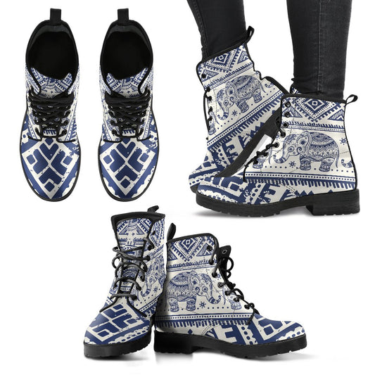 Baby Elephant Aztec Women & Men Leather Boots