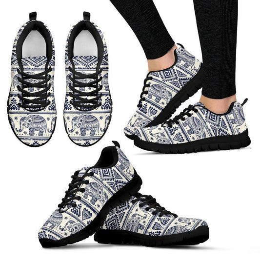 Baby Elephant Aztec Women Sneakers