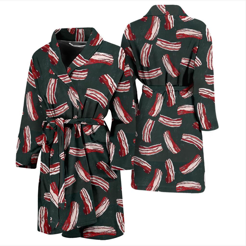 Bacon Pattern Print Design 02 Men Bathrobe-JORJUNE.COM