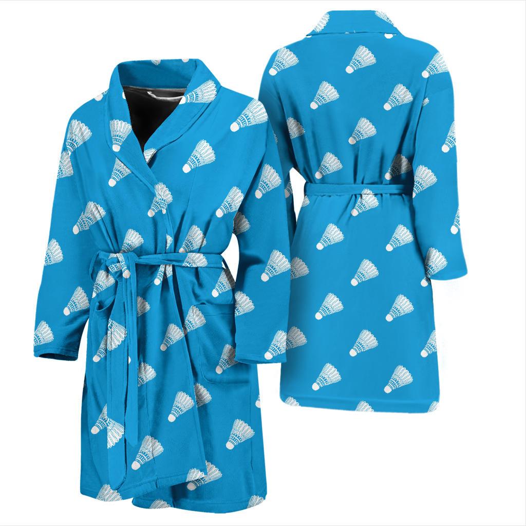 Badminton Ball Pattern Print Design 08 Men Bathrobe-JORJUNE.COM