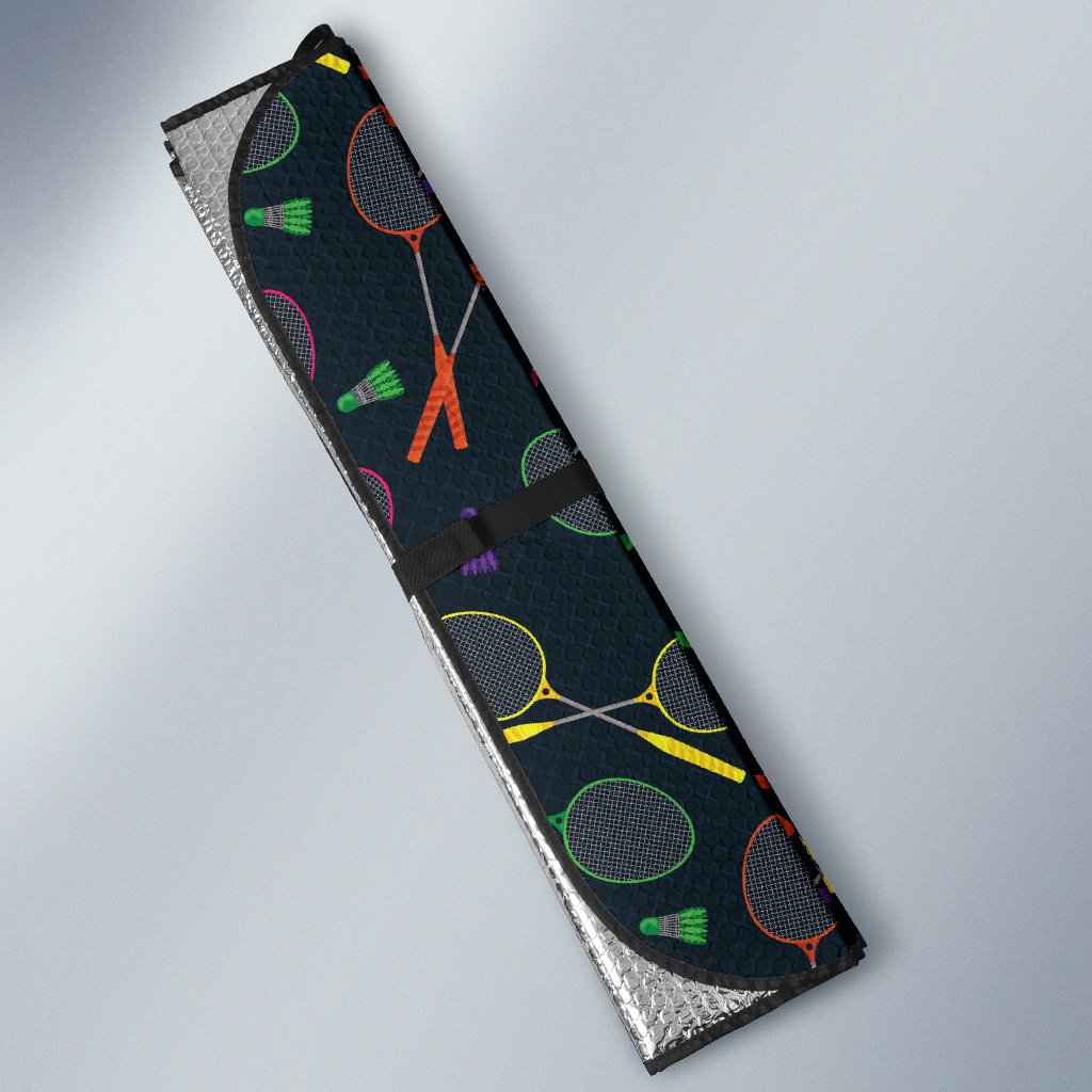 Badminton Pattern Print Design 04 Car Sun Shade-JORJUNE.COM