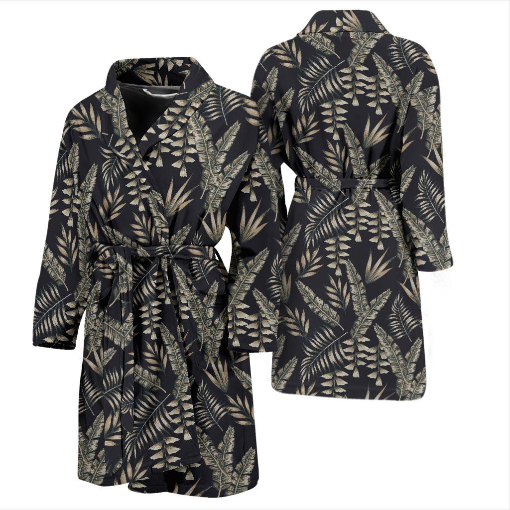 Banana Leaf Pattern Print Design 07 Men Bathrobe-JORJUNE.COM