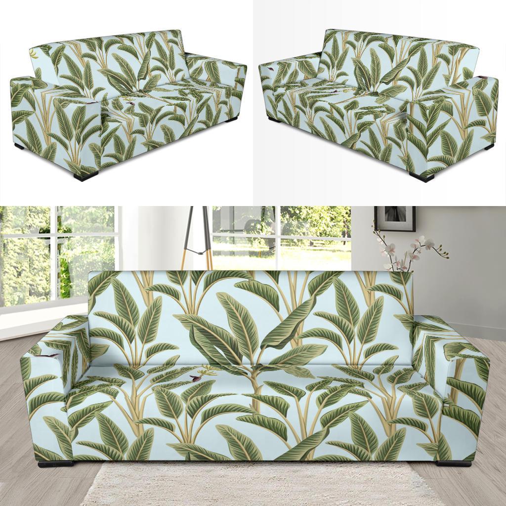 Banana Leaf Pattern Print Design BL03 Sofa Slipcover-JORJUNE.COM