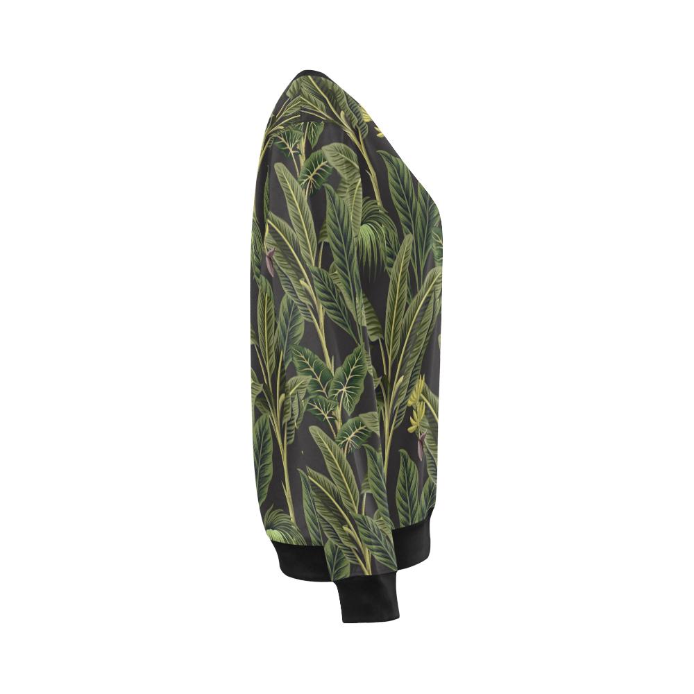 Banana Leaf Pattern Print Design BL04 Women Long Sleeve Sweatshirt-JorJune