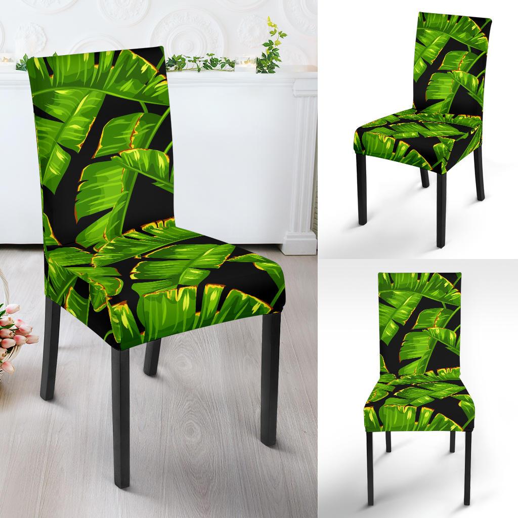 Banana Leaf Pattern Print Design BL06 Dining Chair Slipcover-JORJUNE.COM
