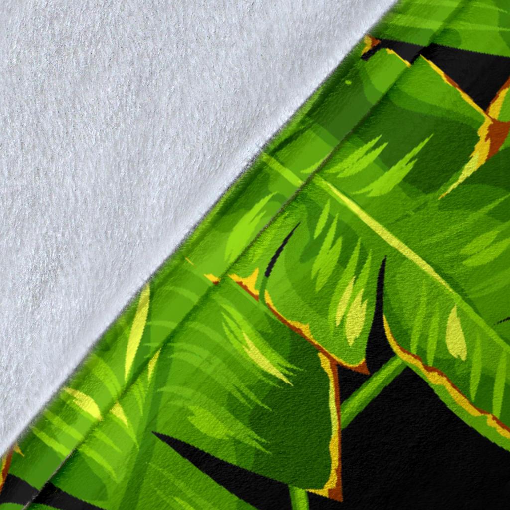 Banana Leaf Pattern Print Design BL06 Fleece Blankete