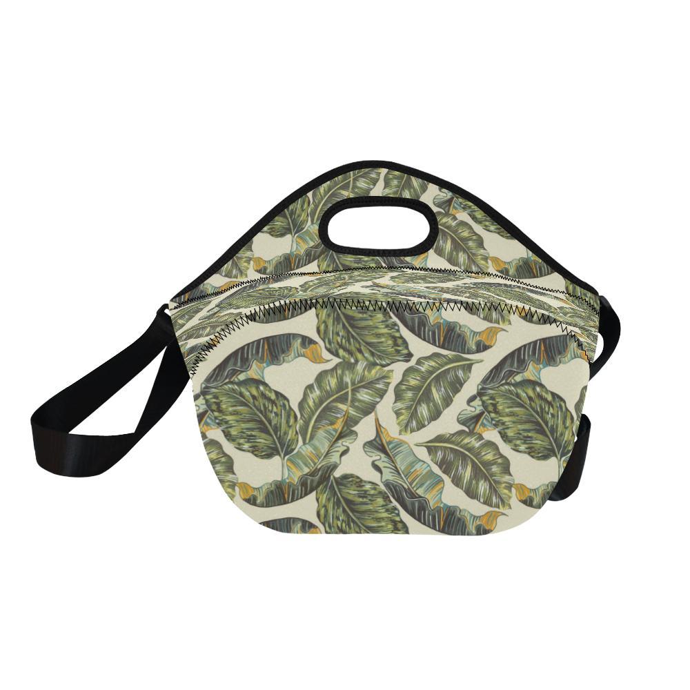 Banana Leaf Pattern Print Design BL08 Neoprene Lunch Bag-JorJune