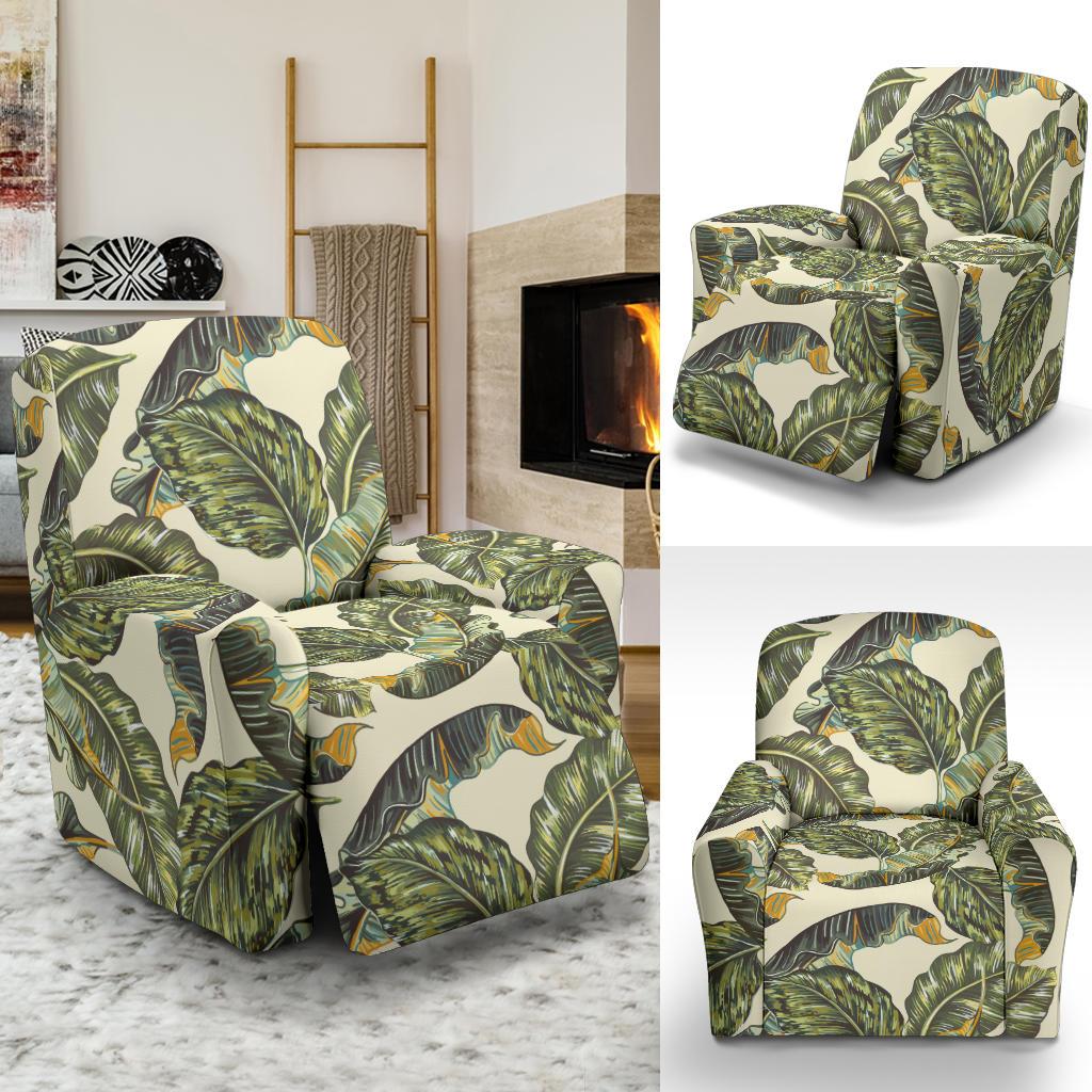 Banana Leaf Pattern Print Design BL08 Recliner Slipcover-JORJUNE.COM