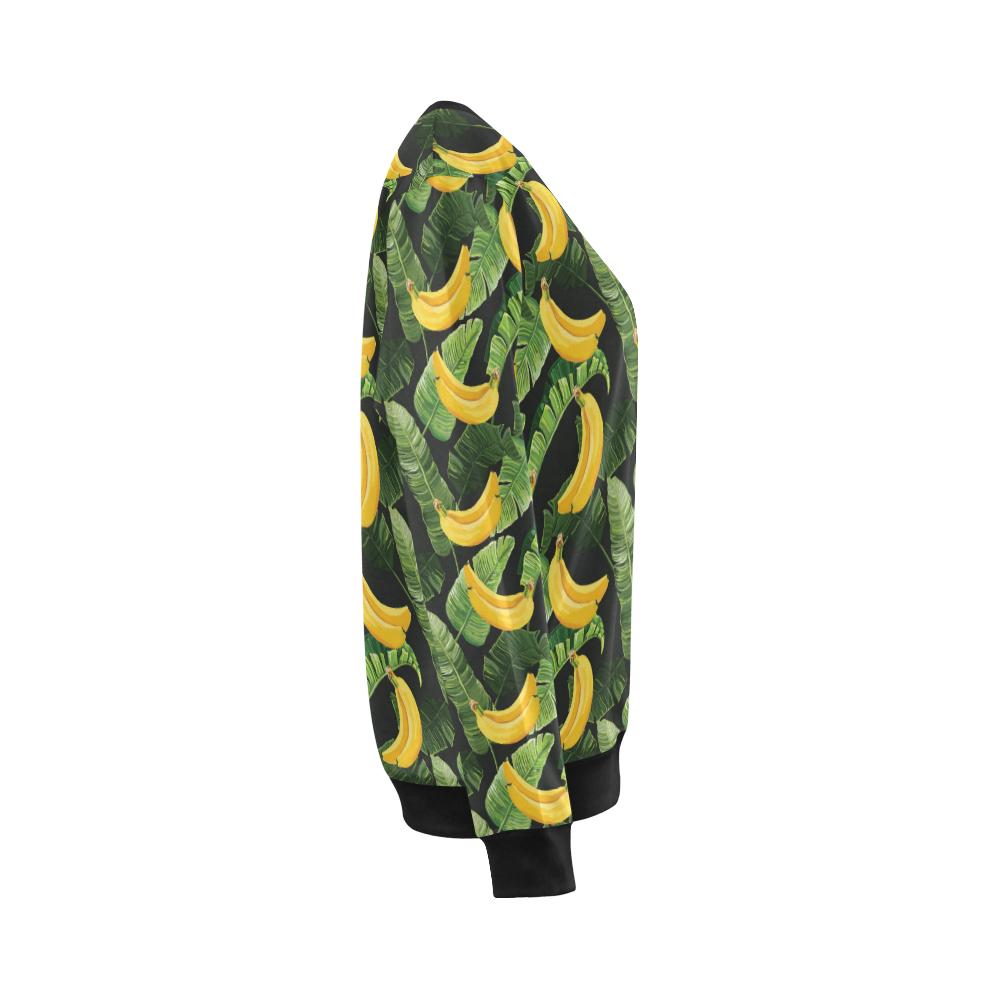 Banana Pattern Print Design BA01 Women Long Sleeve Sweatshirt-JorJune