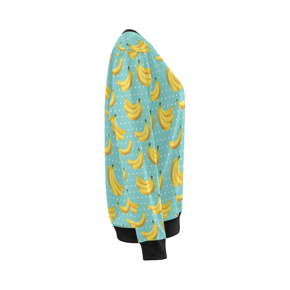 Banana Pattern Print Design BA02 Women Long Sleeve Sweatshirt-JorJune
