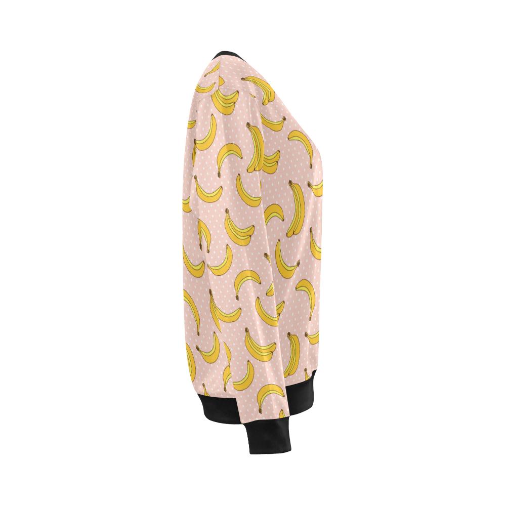Banana Pattern Print Design BA06 Women Long Sleeve Sweatshirt-JorJune