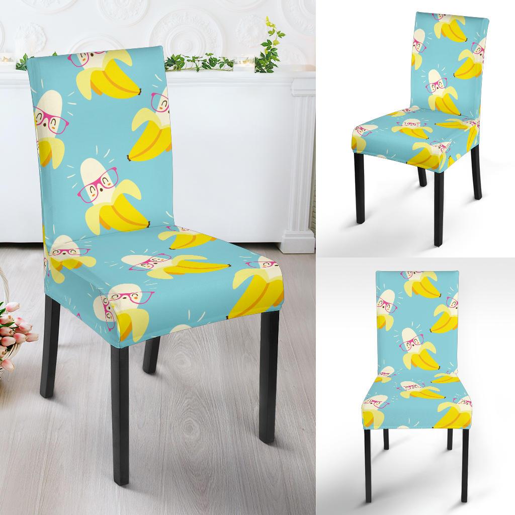 Banana Pattern Print Design BA07 Dining Chair Slipcover-JORJUNE.COM