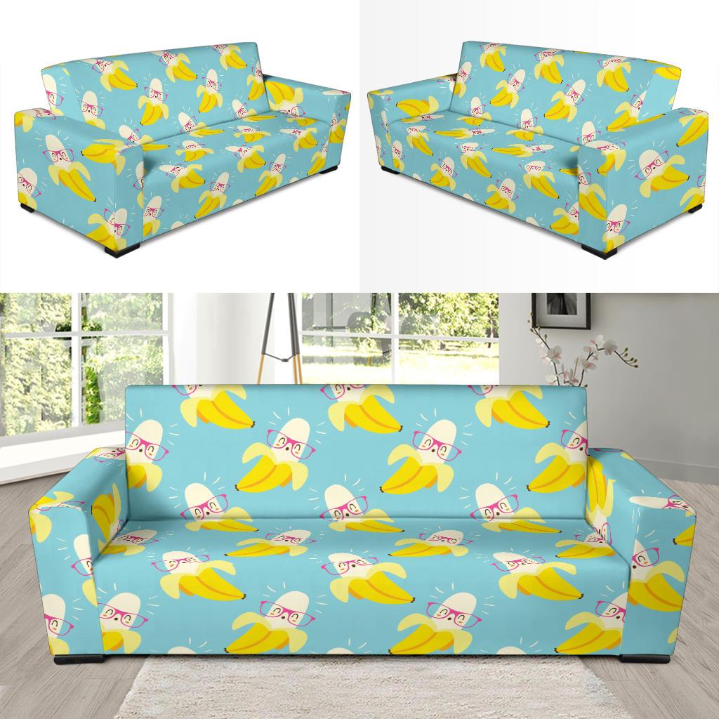 Banana Pattern Print Design BA07 Sofa Slipcover-JORJUNE.COM