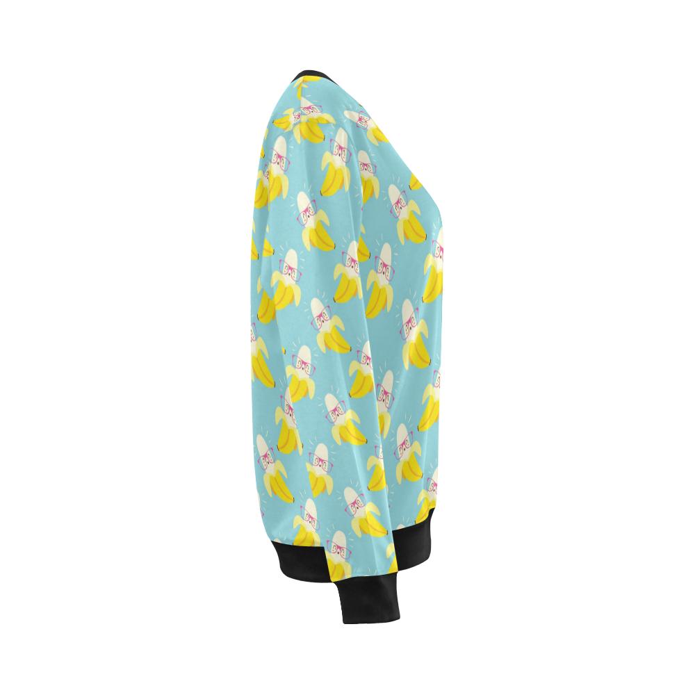 Banana Pattern Print Design BA07 Women Long Sleeve Sweatshirt-JorJune