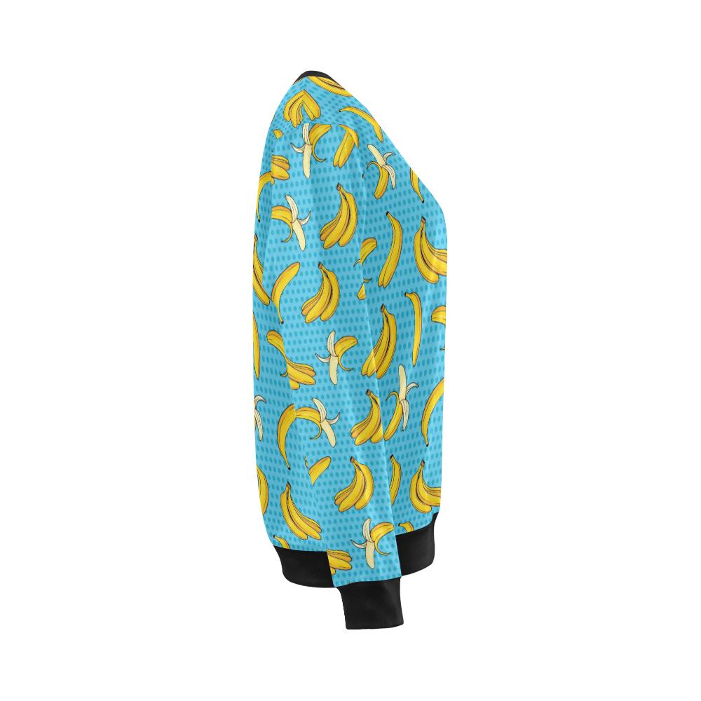 Banana Pattern Print Design BA08 Women Long Sleeve Sweatshirt-JorJune