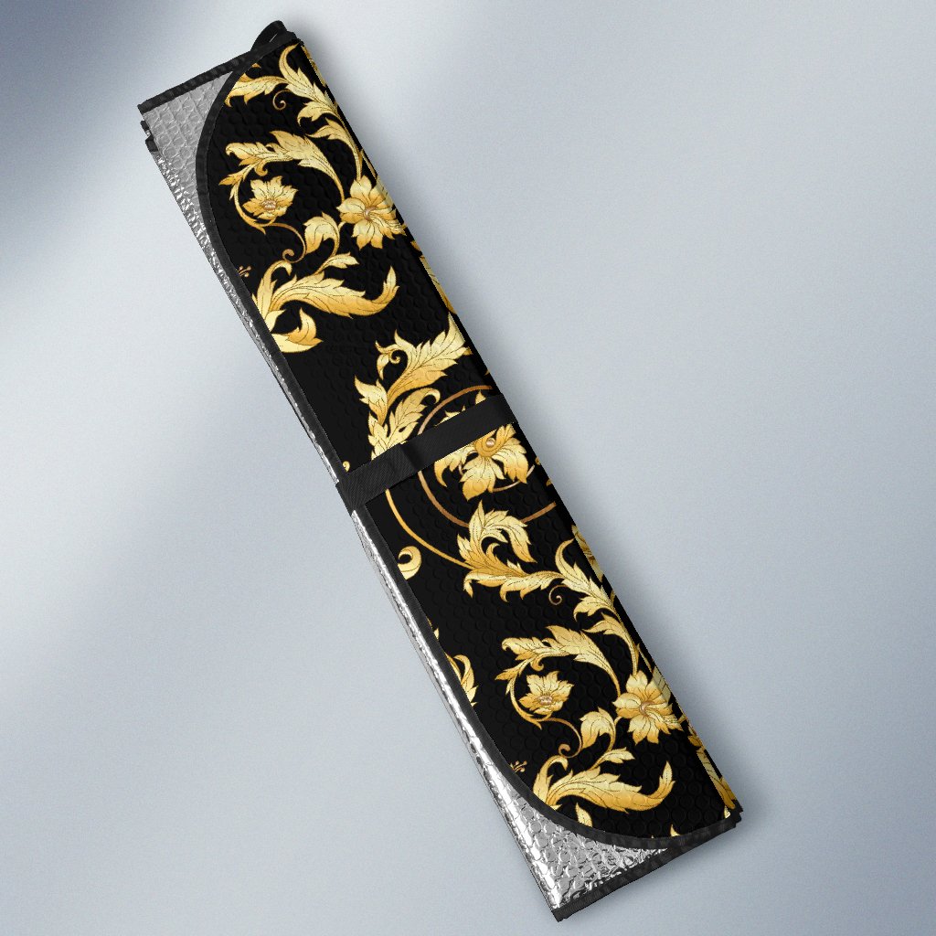 Baroque Golden Pattern Print Design 04 Car Sun Shade-JORJUNE.COM