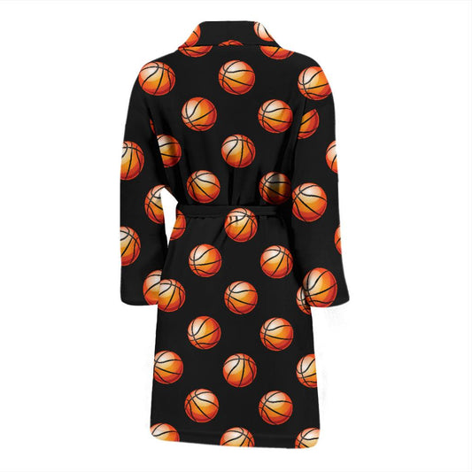 Basketball Pattern Print Design 01 Men Bathrobe-JORJUNE.COM