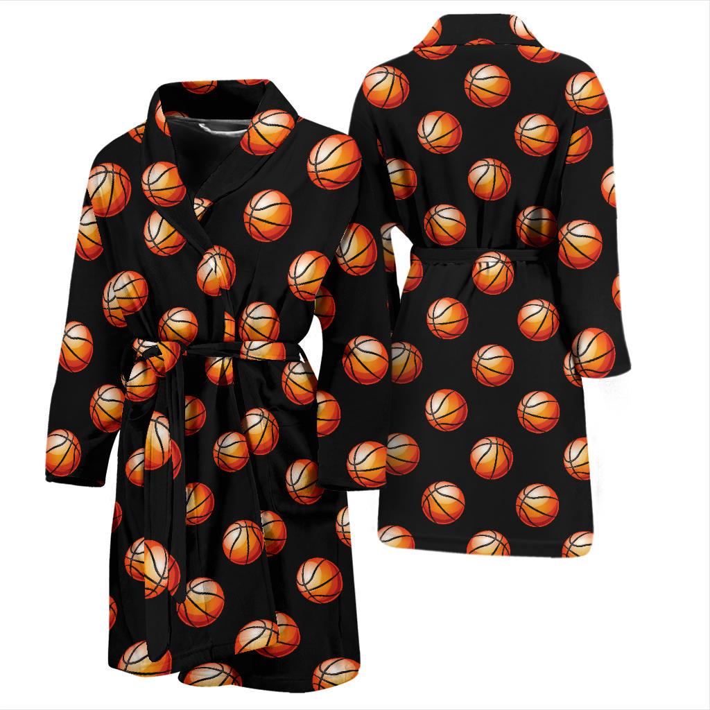 Basketball Pattern Print Design 01 Men Bathrobe-JORJUNE.COM