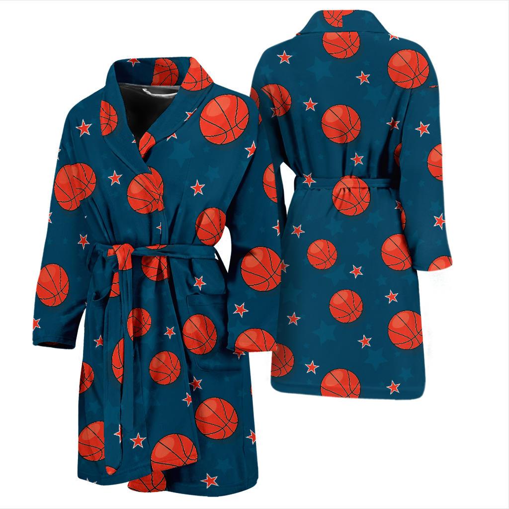 Basketball Pattern Print Design 02 Men Bathrobe-JORJUNE.COM