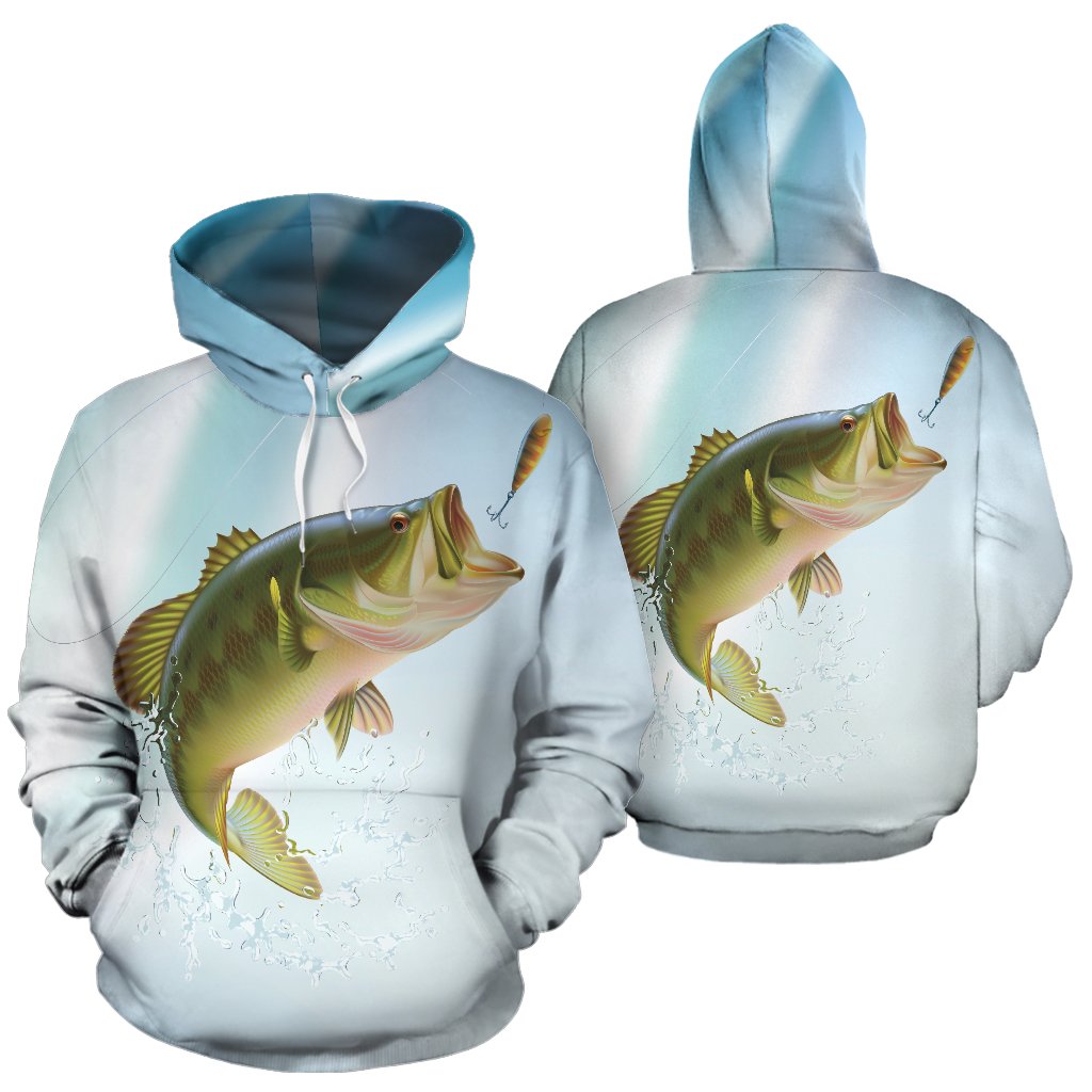 Bass Fishing All Over Print Hoodie