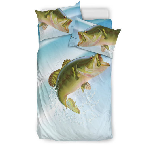 Bass Fishing Duvet Cover Bedding Set