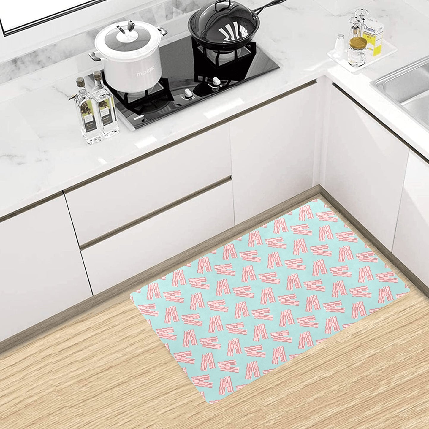 Bacon Pattern Print Design 04 Kitchen Mat