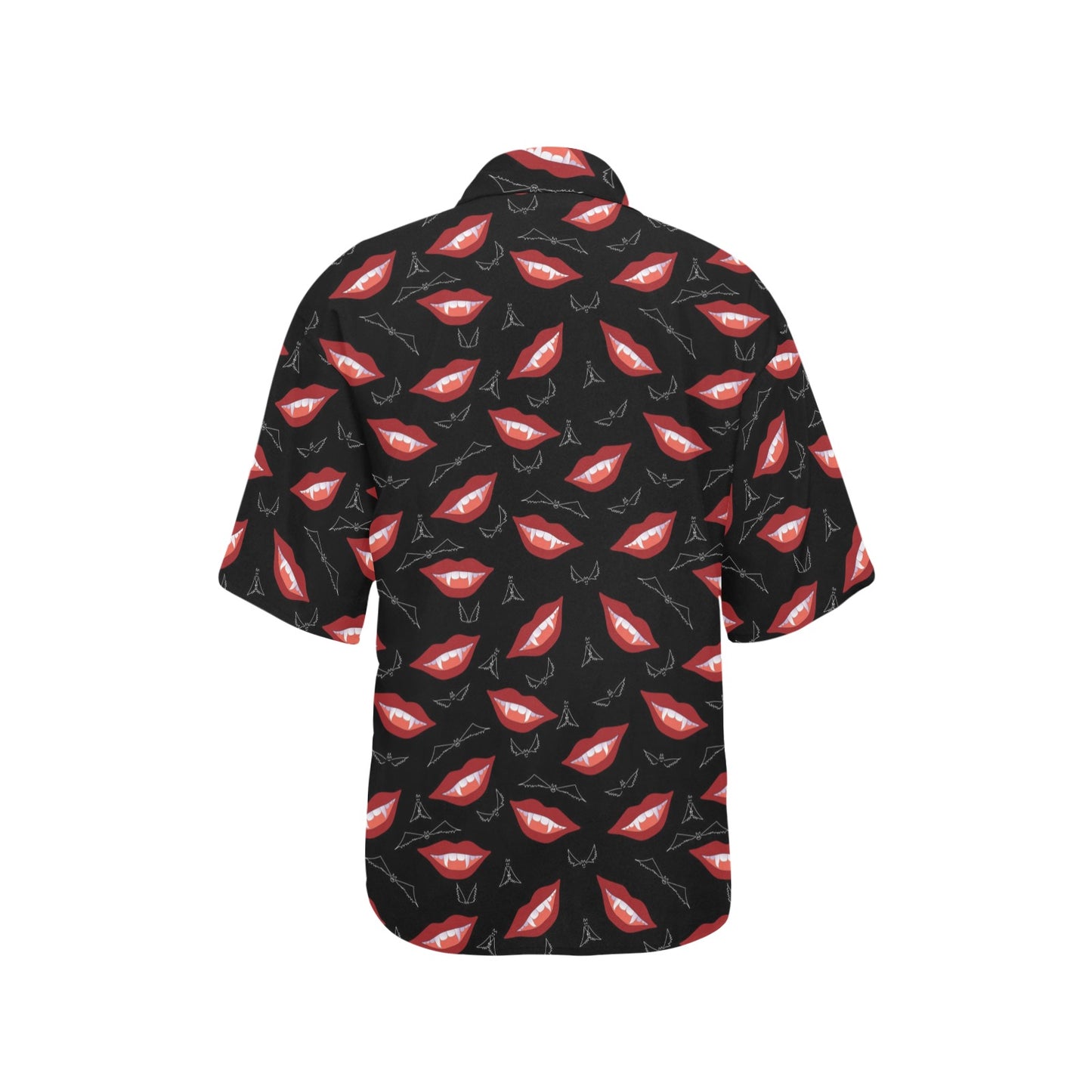 Vampire Lips Print Design LKS301 Women's Hawaiian Shirt