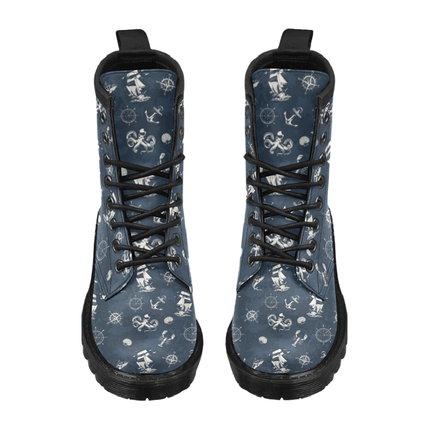 Nautical Sea Themed Print Women's Boots