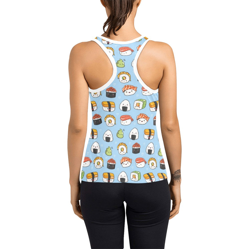 Sushi Print Design LKS303 Women's Racerback Tank Top