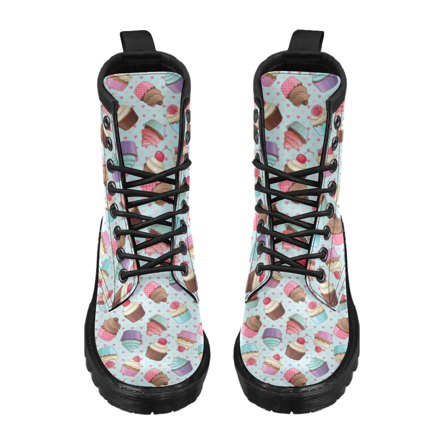 Cupcakes Fancy Heart Print Pattern Women's Boots