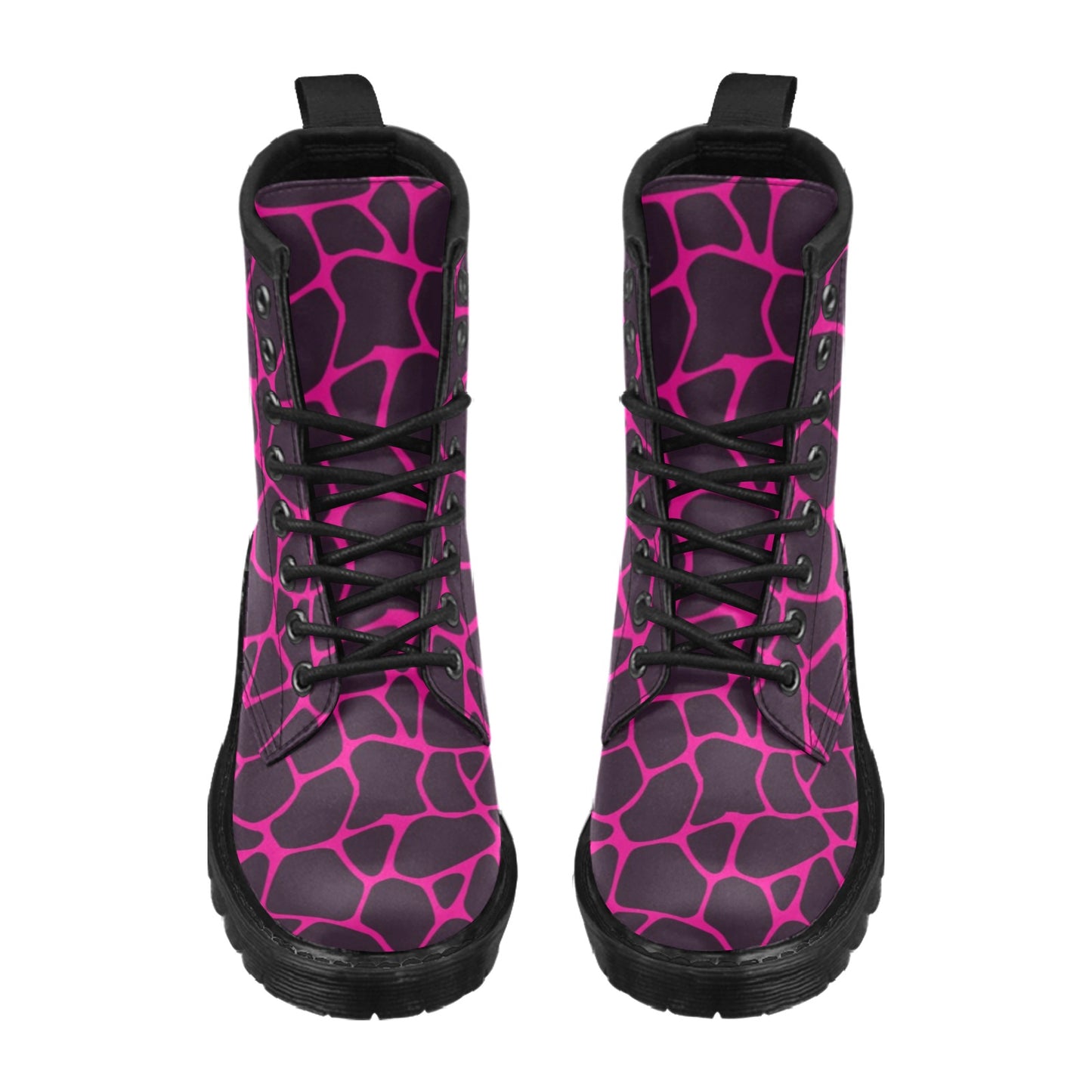 Giraffe Pink Background Texture Print Women's Boots