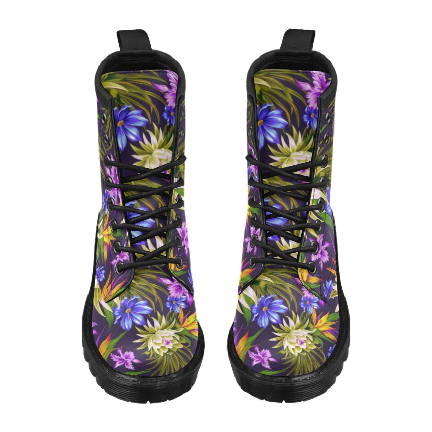 Water Lily Pattern Print Design WL08 Women's Boots
