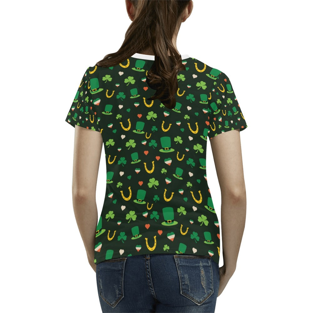Shamrock Print Design LKS308 Women's T-shirt
