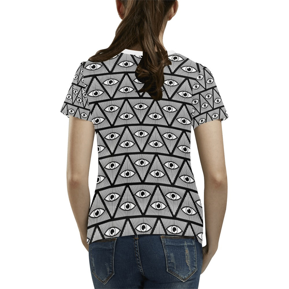Third Eye Pattern Print Design LKS304 Women's T-shirt