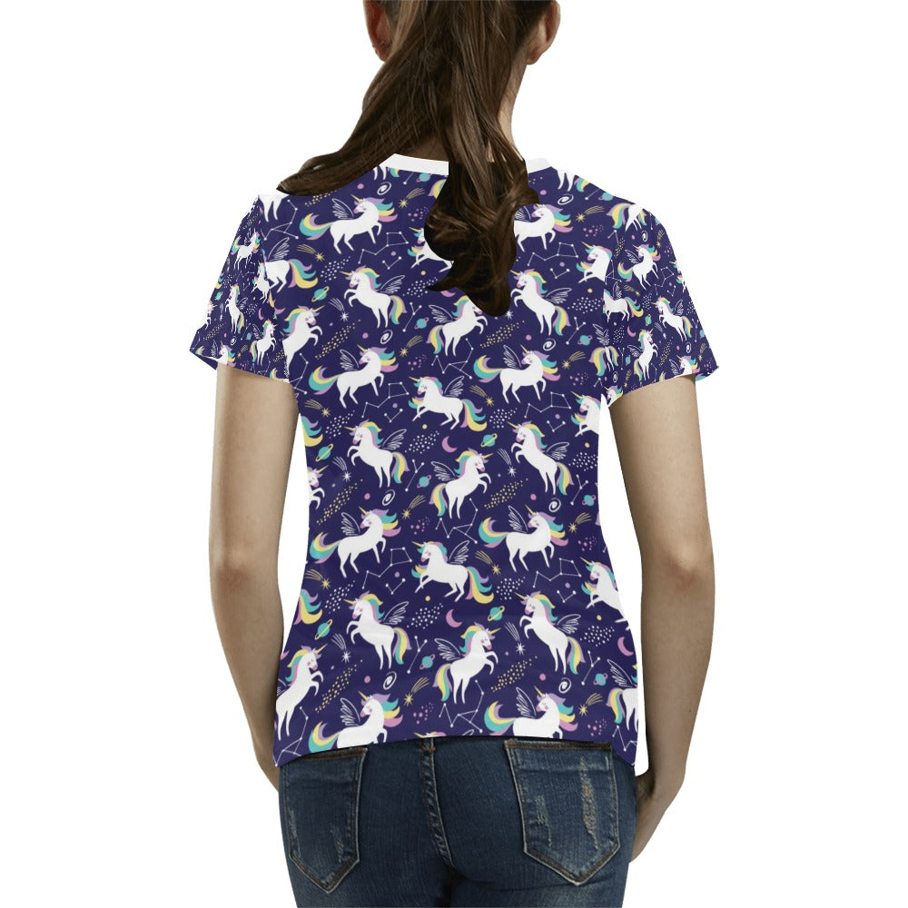 Unicorn Print Design LKS305 Women's T-shirt