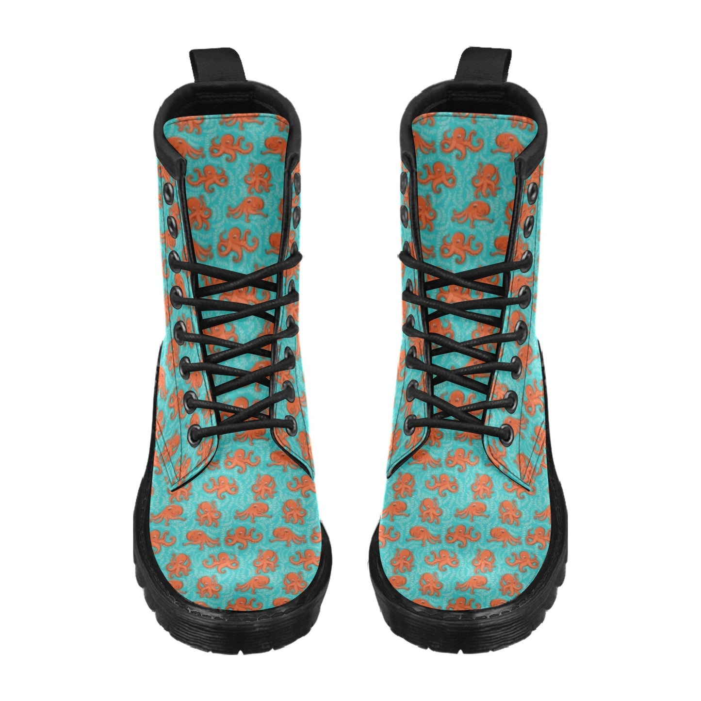 Octopus Cartoon Design Print Themed Women's Boots