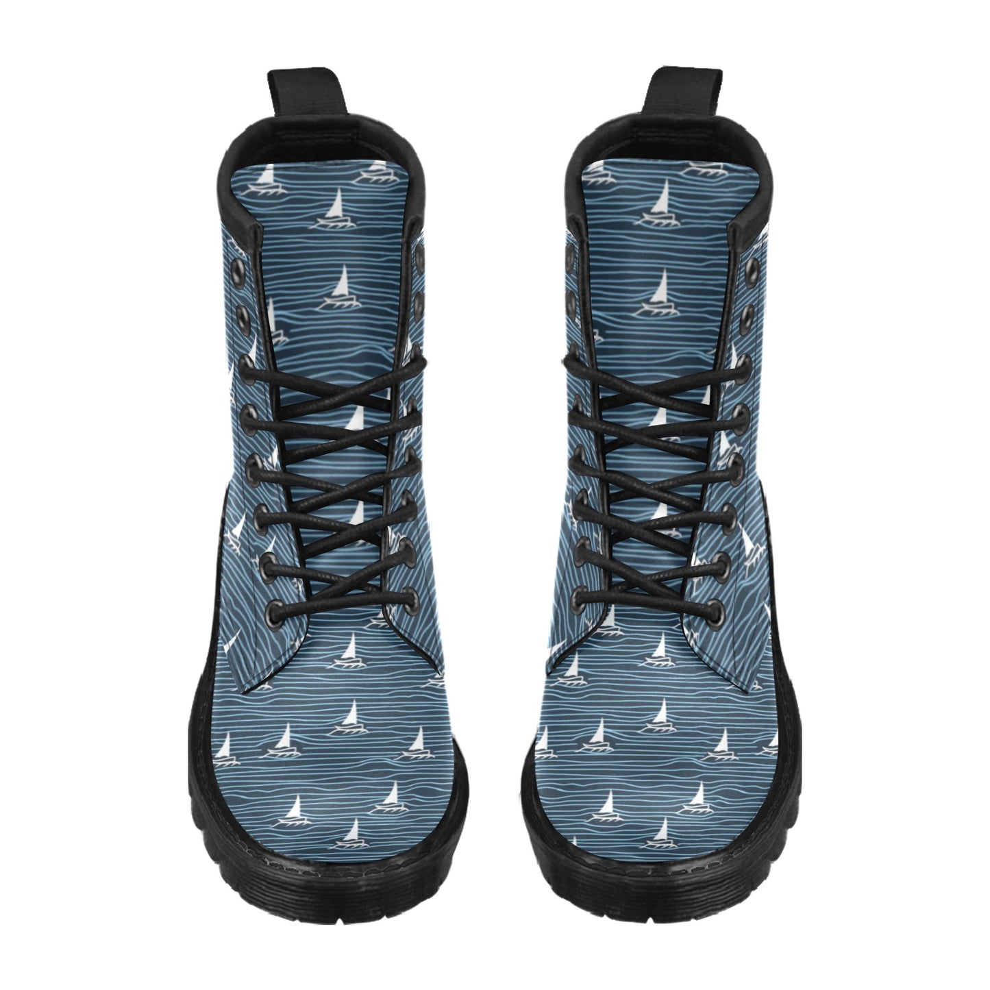 Sailboat Print Design LKS303 Women's Boots
