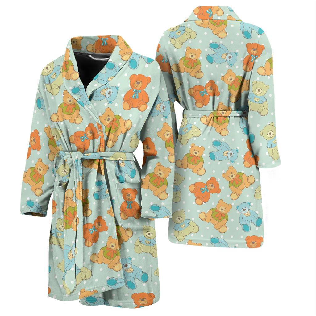 Bear Pattern Print Design 02 Men Bathrobe-JORJUNE.COM