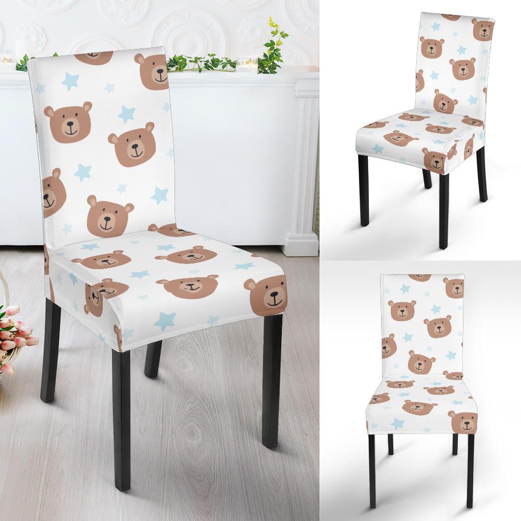 Bear Pattern Print Design BE02 Dining Chair Slipcover-JORJUNE.COM