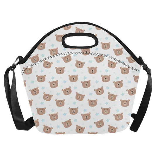 Bear Pattern Print Design BE02 Neoprene Lunch Bag-JorJune