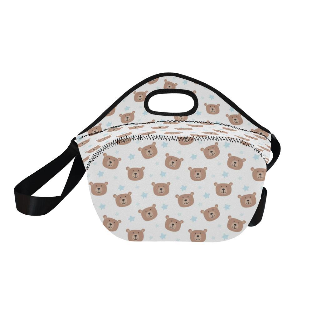 Bear Pattern Print Design BE02 Neoprene Lunch Bag-JorJune