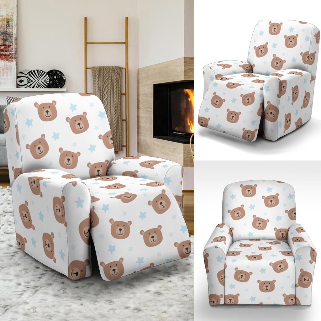 Bear Pattern Print Design BE02 Recliner Slipcover-JORJUNE.COM