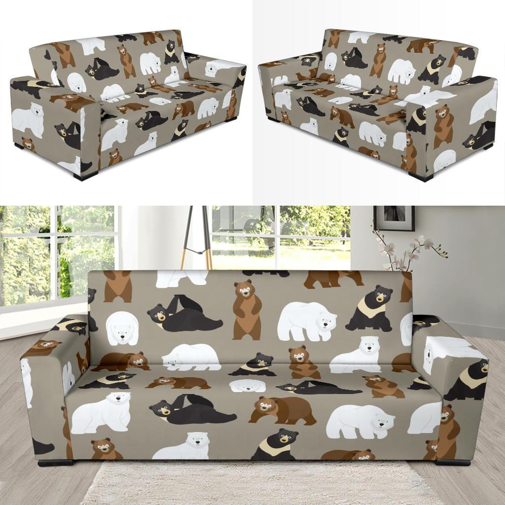 Bear Pattern Print Design BE03 Sofa Slipcover-JORJUNE.COM