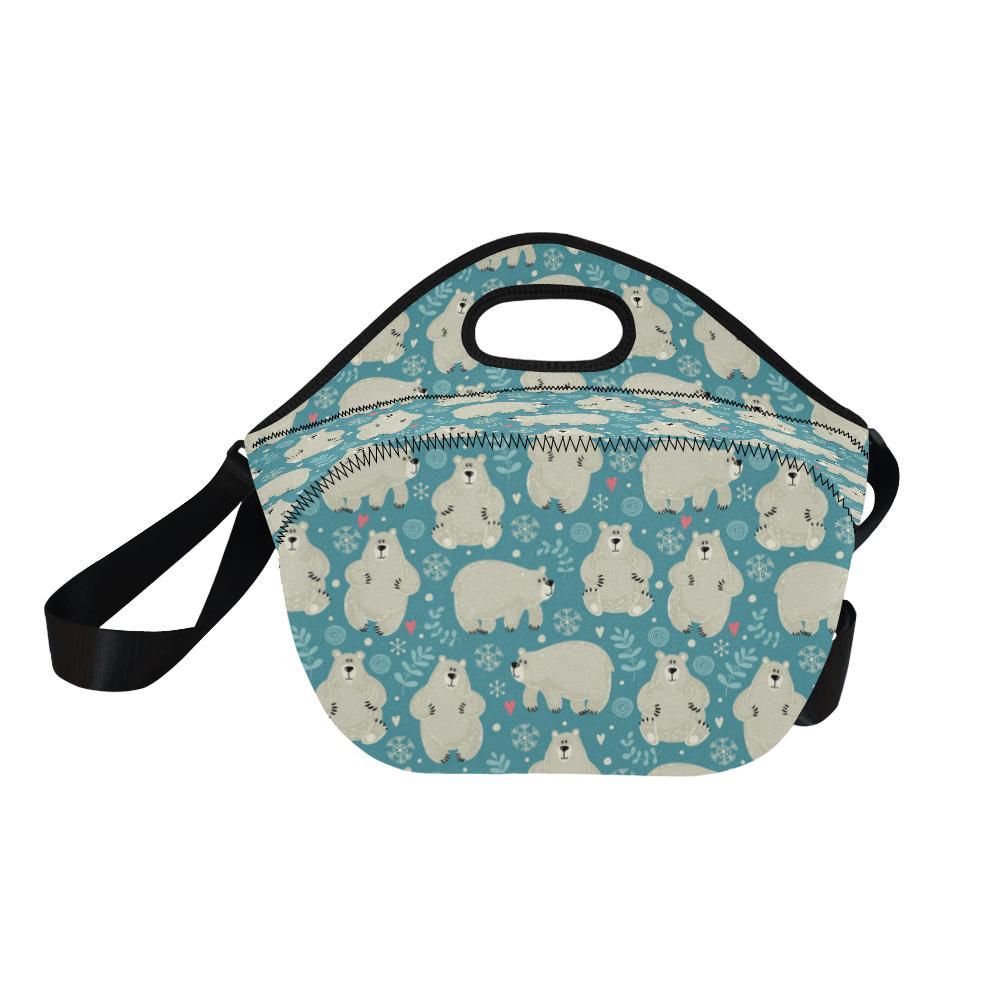 Bear Pattern Print Design BE04 Neoprene Lunch Bag-JorJune