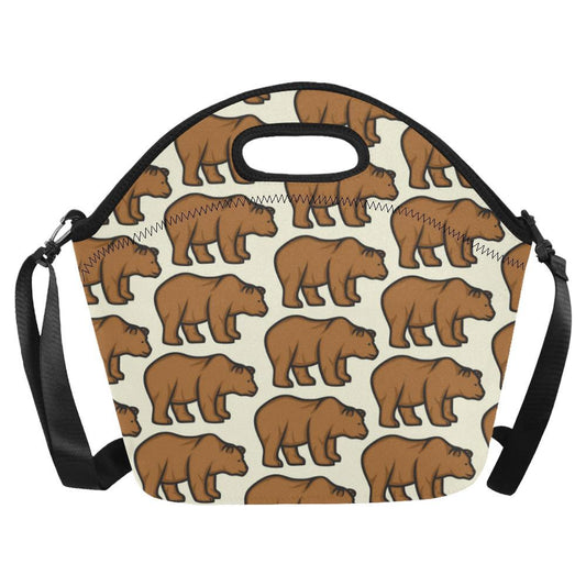 Bear Pattern Print Design BE05 Neoprene Lunch Bag-JorJune