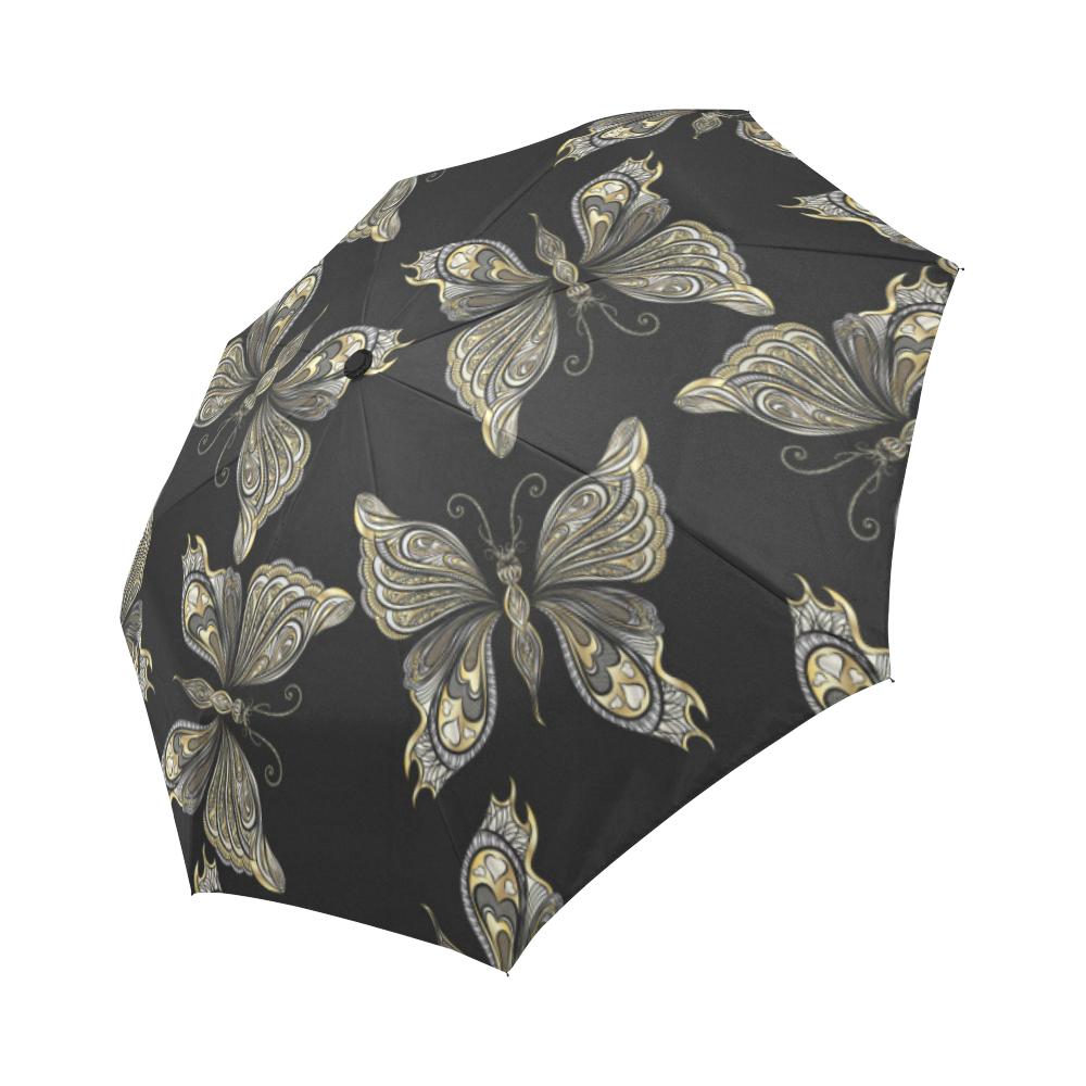 Beautiful Butterfly Pattern Automatic Foldable Umbrella