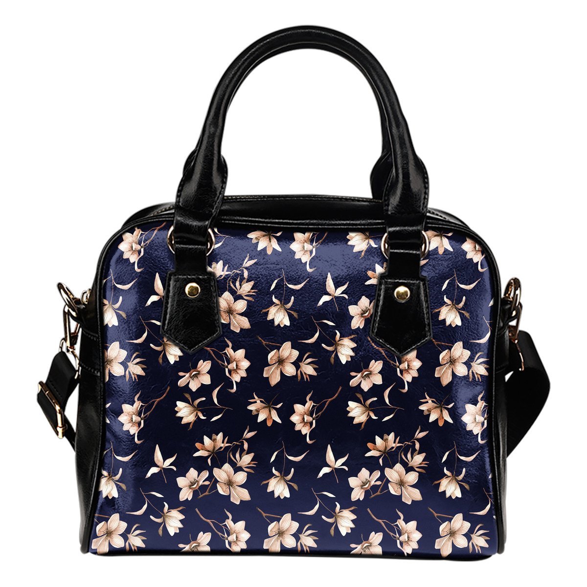 Beautiful Floral Pattern Leather Shoulder Handbag